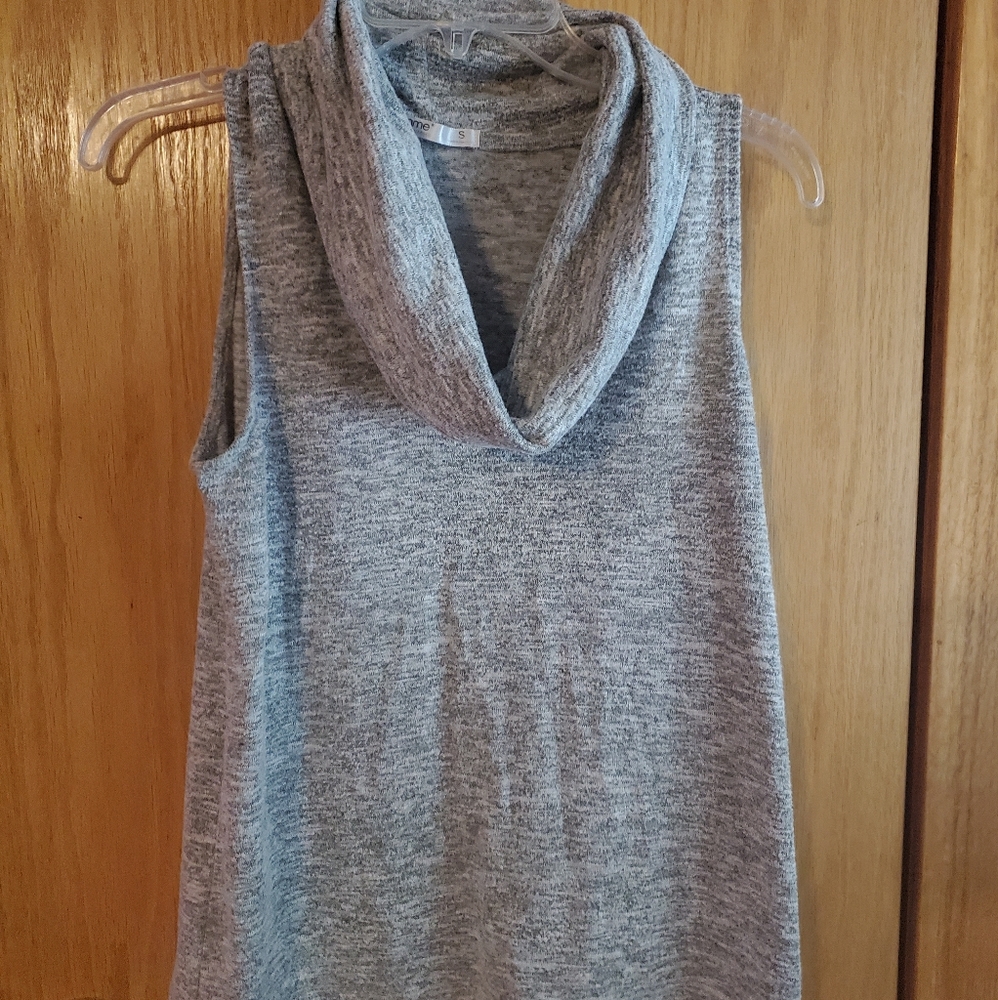 Gray sleeveless sweater